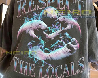 Respect The Locals Manatee Sea Cow Marine Life Comfort Colors® Tshirt, Ocean Animal Lover Wildlife Nature Vintage Bootleg Tee