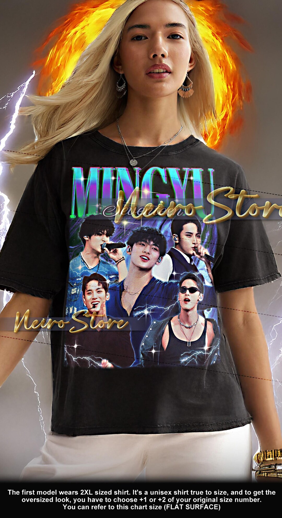MINGYU SEVENTEEN シャツ - ミンギュセブンティーン レトロTシャツ