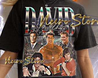 DAVID HASSELHOFF-skjorta - David Hasselhoff Retro-tröjor, David Hasselhoff Vintage 90-tal, David Hasselhoff Bootleg-tröja, TV-legend-tröja