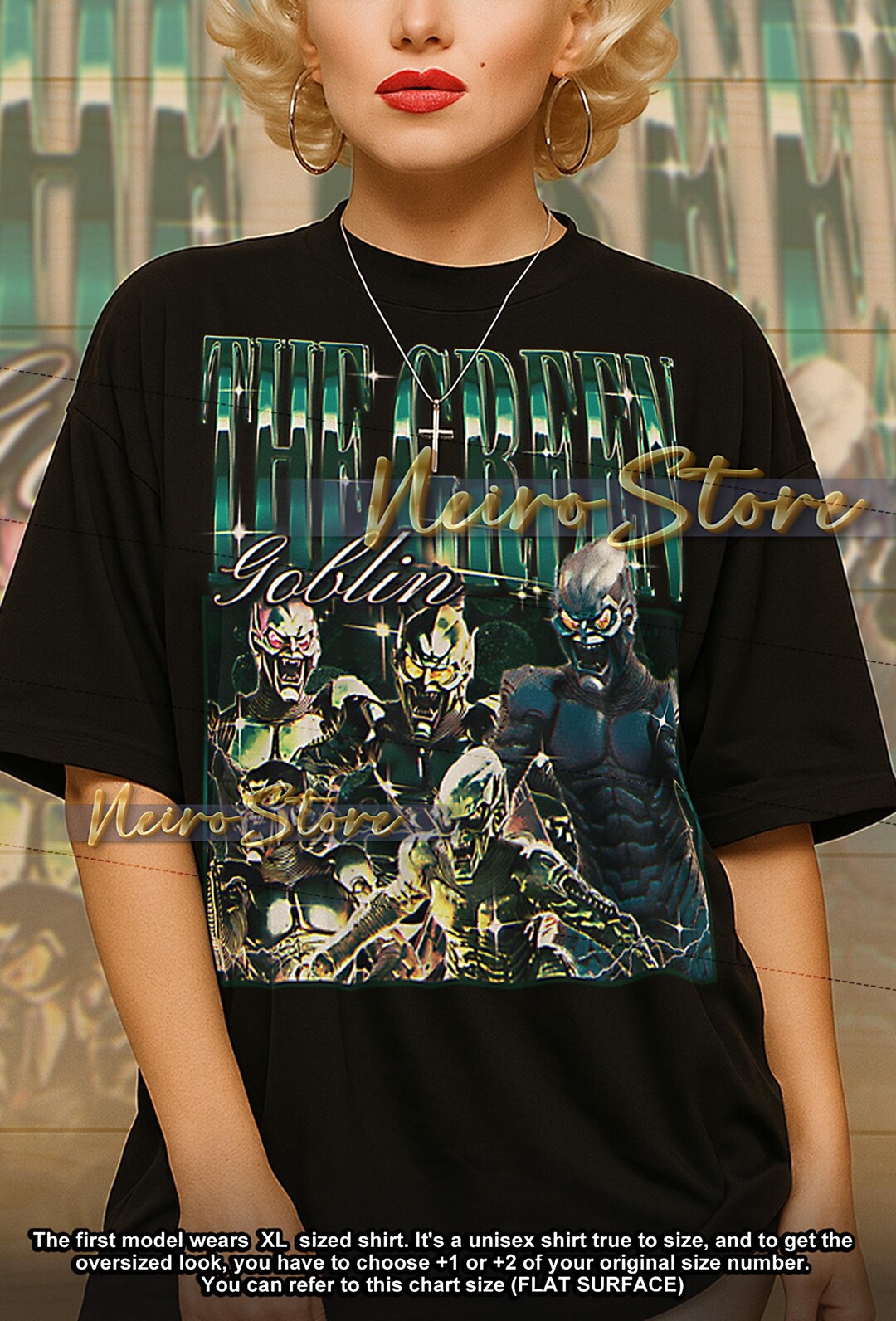 Goblin Tシャツ ホワイト XLサイズ THE GREEN GOBLIN Bootleg Shirt, Green Goblin Retro Tees, Wicked