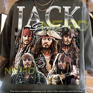 Camiseta vintage retro de Jack Sparrow de los 90, camiseta gráfica de capitán pirata, regalo para fans del héroe espadachín