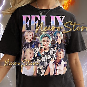 Shirt FELIX - Felix Retro T-shirts, Felix Bootleg-t-shirt, Felix Vintage jaren 90, verdwaalde K-Pop Idol-sweater voor kinderen