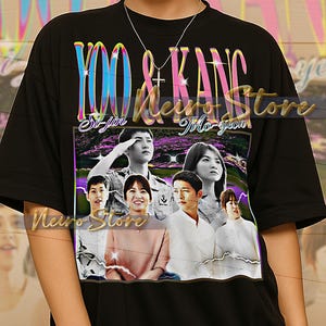 Yoo Si Jin And Kang Mo Yeon Bootleg Shirt, Yoo Si Jin And Kang Mo Yeon Retro Tees, War Love Story T-Shirt, Opposite Worlds Longsleeve