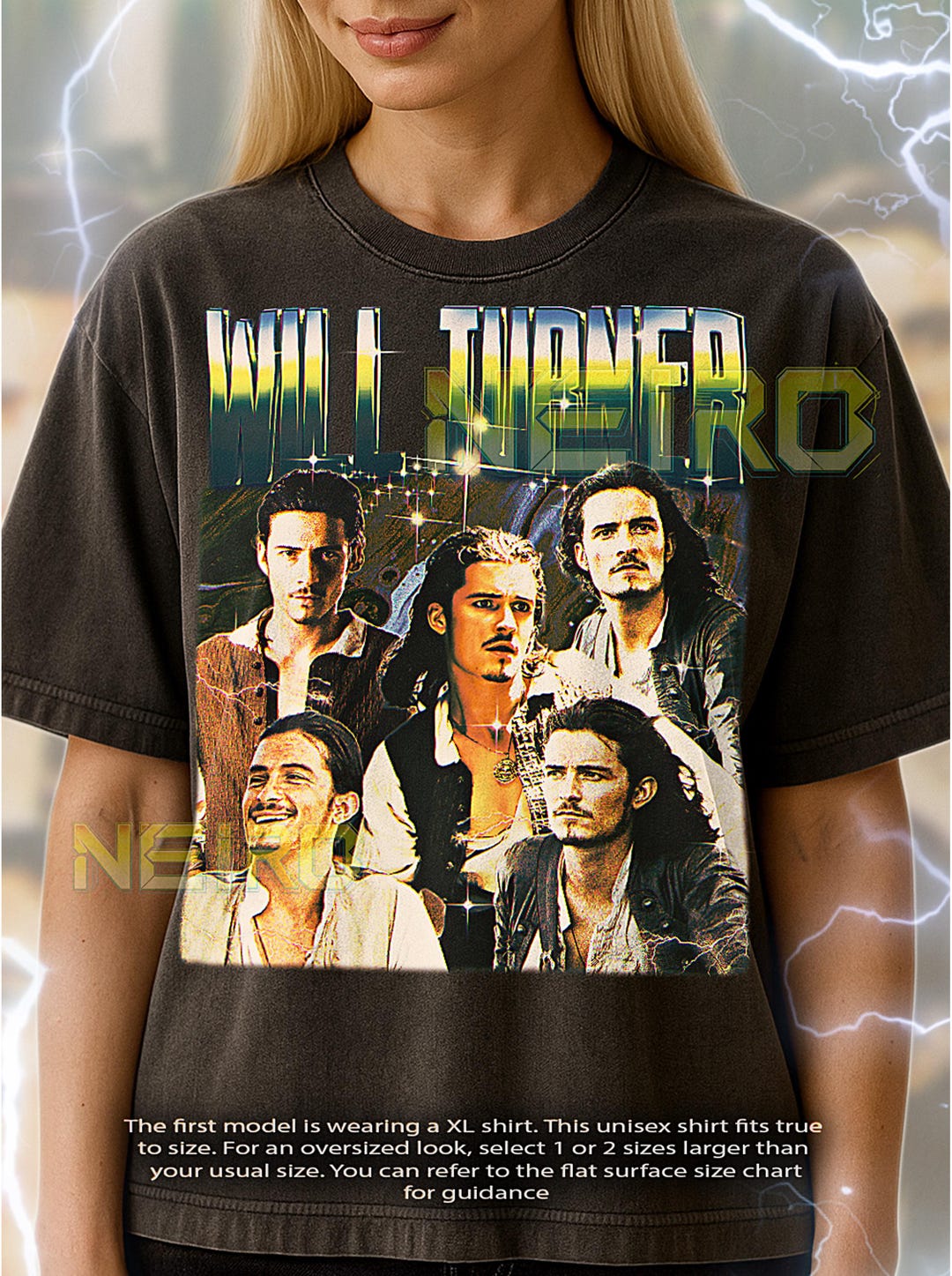 Will Turner Bootleg Shirt, Vintage Adventure Character Pirate Hero