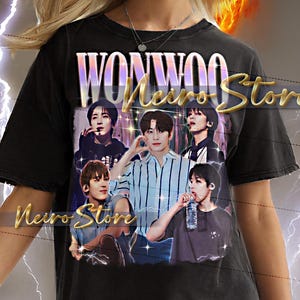 Shirt WONWOO - Wonwoo Retro Tees, T-shirt Wonwoo Bootleg, Wonwoo Vintage jaren 90, Zeventien K-Pop Idol-sweater