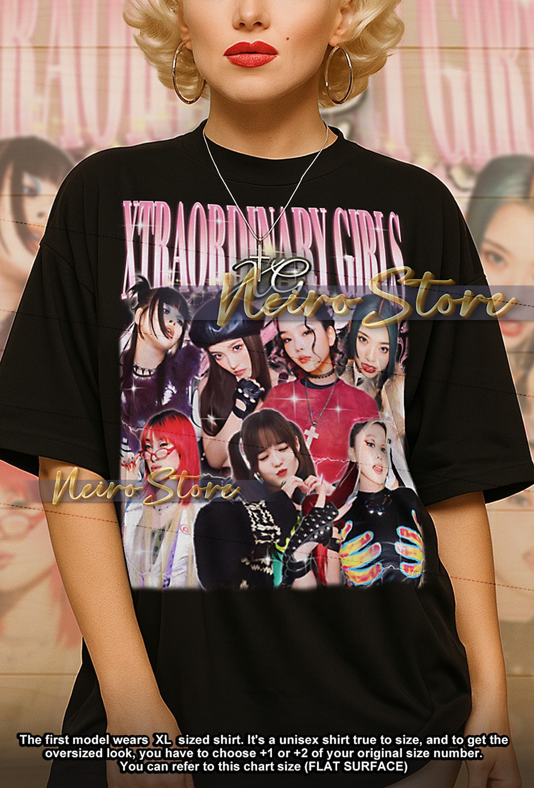 XTRAORDINARY GIRLS Xg ブートレッグシャツ、Xg レトロTシャツ
