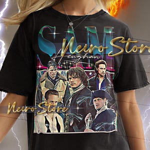 SAM HEUGHAN Shirt - Sam Heughan Retro Tees, Sam Heughan Bootleg Tshirt, Sam Heughan Vintage 90s, TV Star Sweatshirt