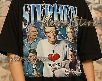 STEPHEN KING Bootleg Shirt, Stephen King Retro Tees, Dark Mind T-Shirt, Creeping Genius Longsleeve, Stephen King Vintage Sweater