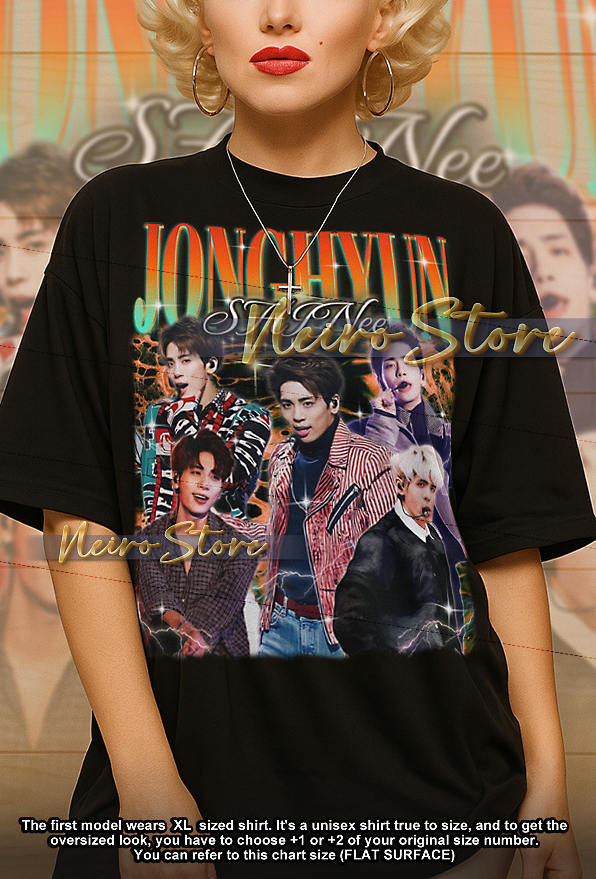 【期間限定】SHINee JONGHYUN ジョンヒョン T-shirts JONGHYUN SHINEE Bootleg Shirt, Jonghyun Shinee Retro Tees, Gentle