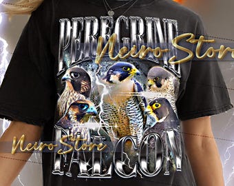 PEREGRINE FALCON Shirt, Peregrine Falcon Vintage Shirt, Peregrine Falcon Retro Tshirt, Falcon Bootleg Tee, Bird of Prey Tee