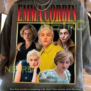 Emma Corrin 90s Vintage Retro Bootleg Shirt, British Actor Graphic Tee, Royal Drama Star Fan Apparel
