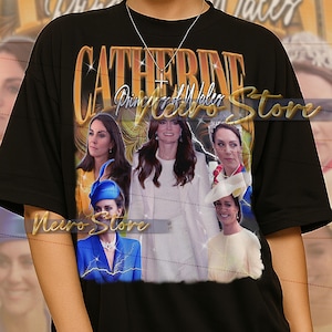 Catherine Princess Of Wales Bootleg Shirt, Catherine Retro Tees, Regal Grace T-Shirt, Royal Modern Longsleeve, Catherine Vintage Sweater