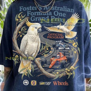 Foster S Australian Formula One Grand Prix November 1-8 1990 Comfort Colors® Tshirt, Adelaide Official Program Wheels Cockatoo F1 Car Tees,