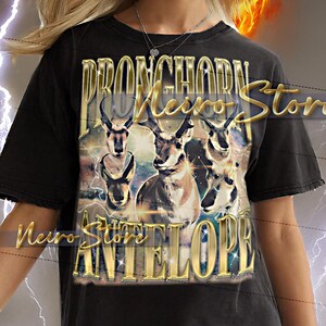 PRONGHORN ANTELOPE Shirt, Pronghorn Antelope Vintage Shirt, Pronghorn Retro Tshirt, Antelope Bootleg Tee, Nature Lover Shirt