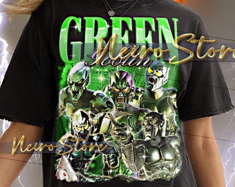 Camiseta DUENDE VERDE - Camisetas retro del Duende Verde, camiseta pirata del Duende Verde, Duende Verde vintage de los 90, sudadera con el villano de Spider-Man