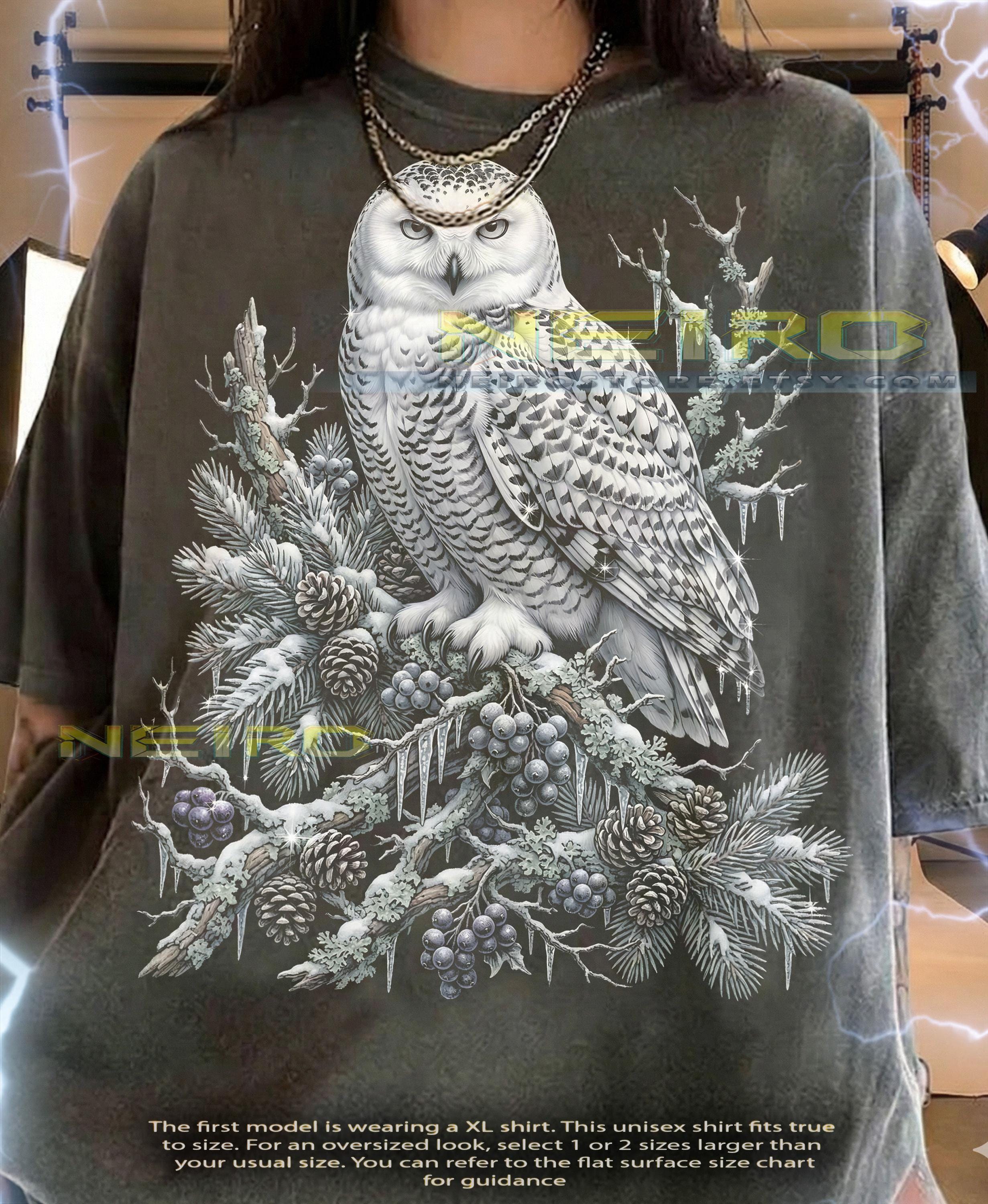 Snowy Owl Bird Lover Winter Wildlife Nature Vintage Bootleg Comfort Colors® Tshirt, Night Creatu