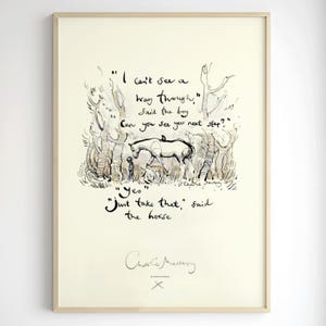 Gerahmte Charlie Mackesy Print, Der Junge der Maulwurf der Fuchs und das Pferd hochwertiges Poster. Für Neugeborene Kinderzimmer, Kindergarten, Schule, Kunstgeschäft.