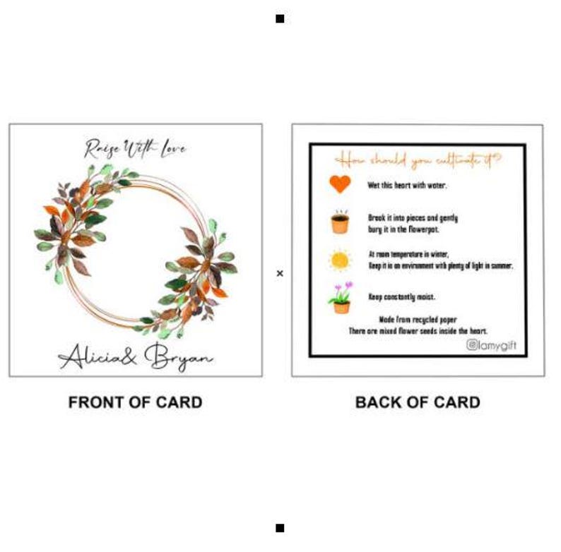 Carta semi personale / Bomboniere in carta semi / Regalo in carta semi / Regalo di fiori immagine 6