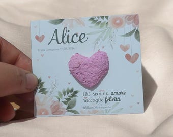 Carta semi personale / Bomboniere in carta semi / Regalo in carta semi / Regalo di fiori