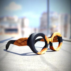 Handmade Olive Wood & Resin Eyeglasses: Custom Lens Option