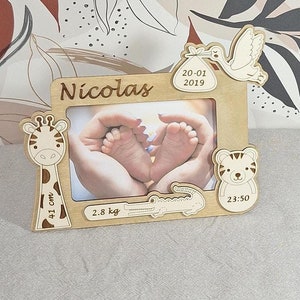 Personalized wooden birth frame