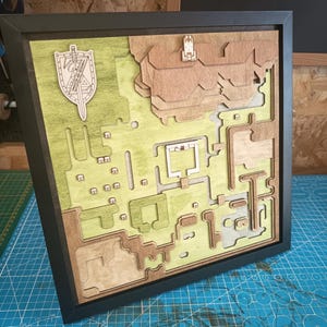 Tableau en bois Zelda, carte du jeu "A link to the Past"
