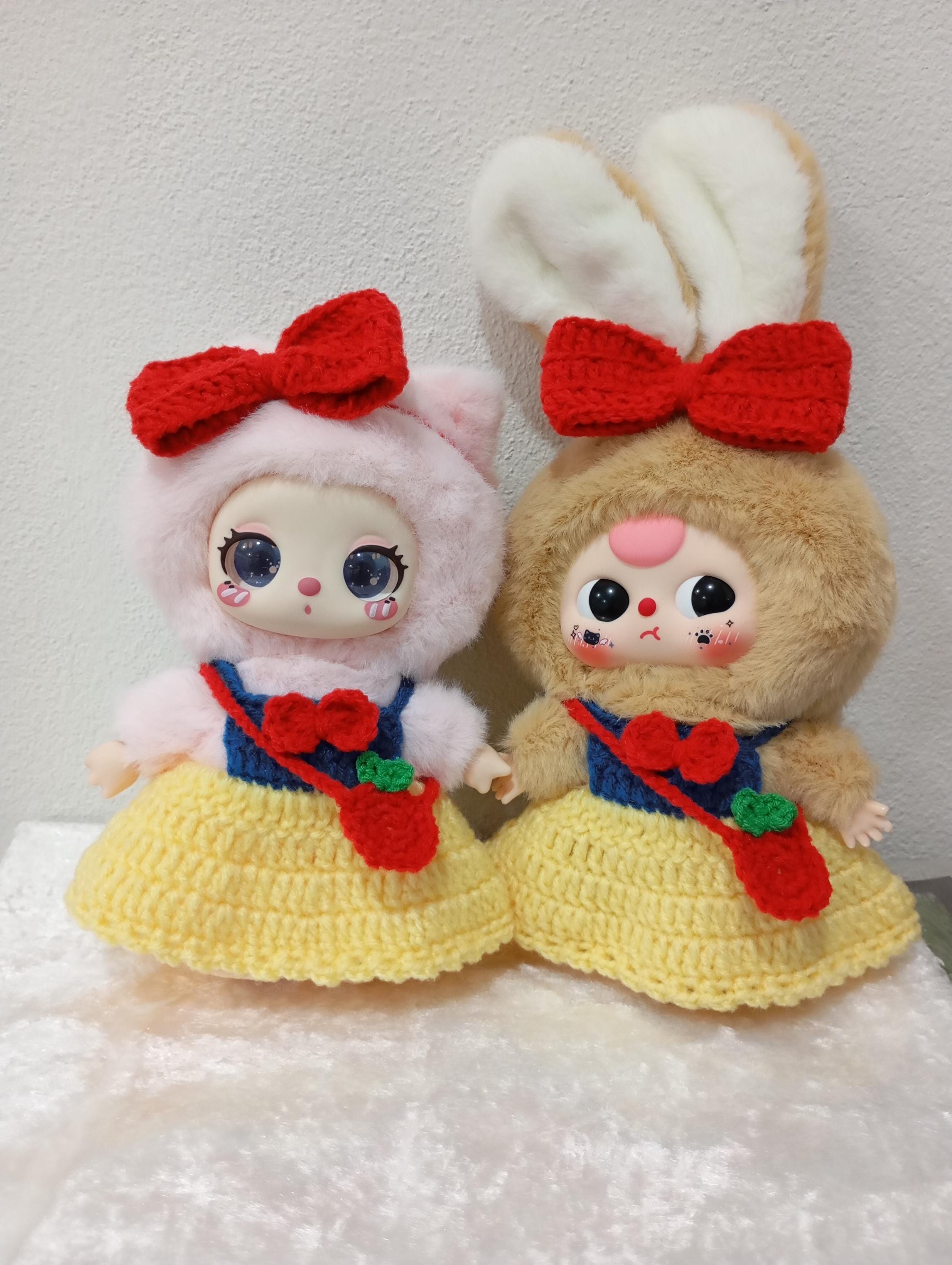 Handmade Labubu Dolls Outfit Crochet, Snowwhite Design, Labubu Macaron ...