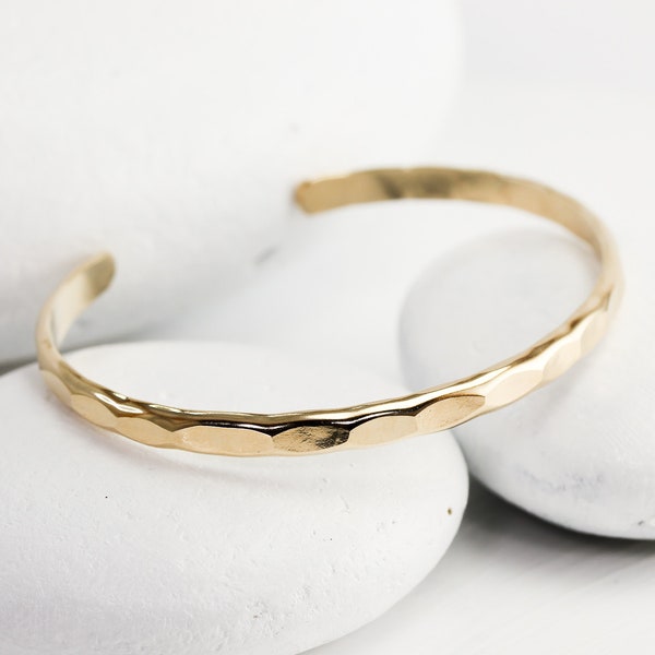 Hammered Gold Cuff Etsy