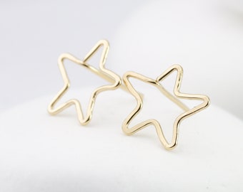 Celestial Star Studs, Cosmic Minimalist Earrings in Gold Fill, Rose Gold Fill, and Sterling Silver