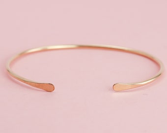 Solid Gold Cuff Bracelet, 10K Gold Bangle, Solid 10K Gold Bracelet, Unique Gift For Her, Minimalist Bracelet, Ethical Jewelry, Mother Gift