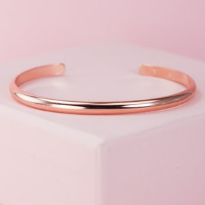14k Rose Gold Fill Cuff Bracelet, 14k Rose Gold Fill Bangle, 4mm Wide Stacking Cuff, Women Bangle, Minimalist Bracelet, Women Jewelry