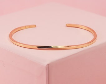 14K Solid Gold Square Cuff Bracelet, 14K Solid Gold Bangle, 14K Solid Gold Twisted Bracelet, Minimalist Jewelry,Handmade Friendship Bracelet