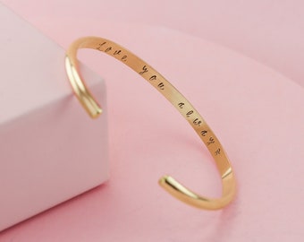 14K Yellow Gold Fill Engraved Cuff, 14k Yellow Gold Fill Bangle, Mothers Day Gifts, Personalized Jewelry, Wide Cuff, Stacking Bangle