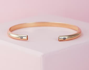 14k Gold Fill Bracelet, 14k Gold Fill Bangle, Minimalist Jewelry, Stamped Hearts Bangle, Stacking Bracelet, Engraved Cuff, Anniversary Gifts