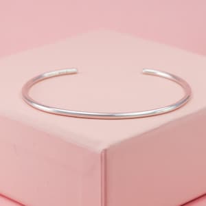 Silver Cuff Bracelet, Sterling Silver Brushed Bracelet, Matte Silver Bangle, Fashion Gift, Stacking Bracelets For Women, 2mm Cuff Bracelet