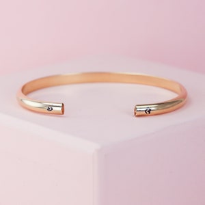 14k Gold Fill Bracelet, 14k Gold Fill Bangle, Minimalist Jewelry, Stamped Hearts Bangle, Stacking Bracelet, Engraved Cuff, Anniversary Gifts