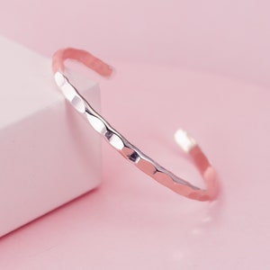 Rose Gold Cuff Bracelet, Rose Gold Filled Bangle, Recycled Jewelry, Hammered Bracelet, 4.5mm Wide Cuff, Custom Bracelet, Rose Gold Bangle