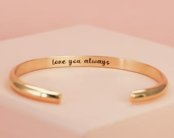 Engravable Brass Cuff, Personalized Bangle, Custom Jewelry, Wide Stacking Cuff with Your Engraved Message