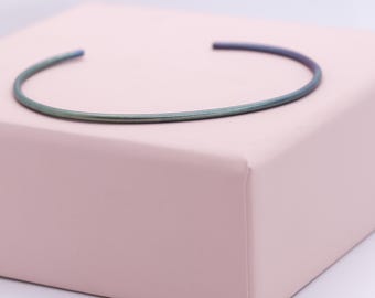 Titanium Bracelet cuff - Thin 1.1 mm cuff, Colorful Bangle