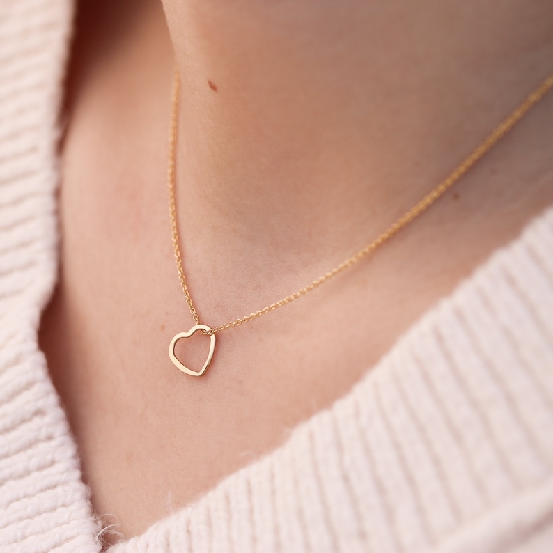 Heart Necklaces in 14K Gold Fill And Sterling Silver, Mothers Day Gifts, Gold Fill Chain Necklaces, Love Necklace For Her, Dainty Jewelry image 1