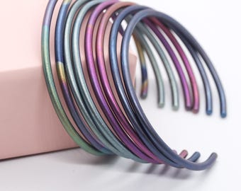 Titanium Bracelet cuff - Thin 2.4 mm cuff, Colorful Bangle