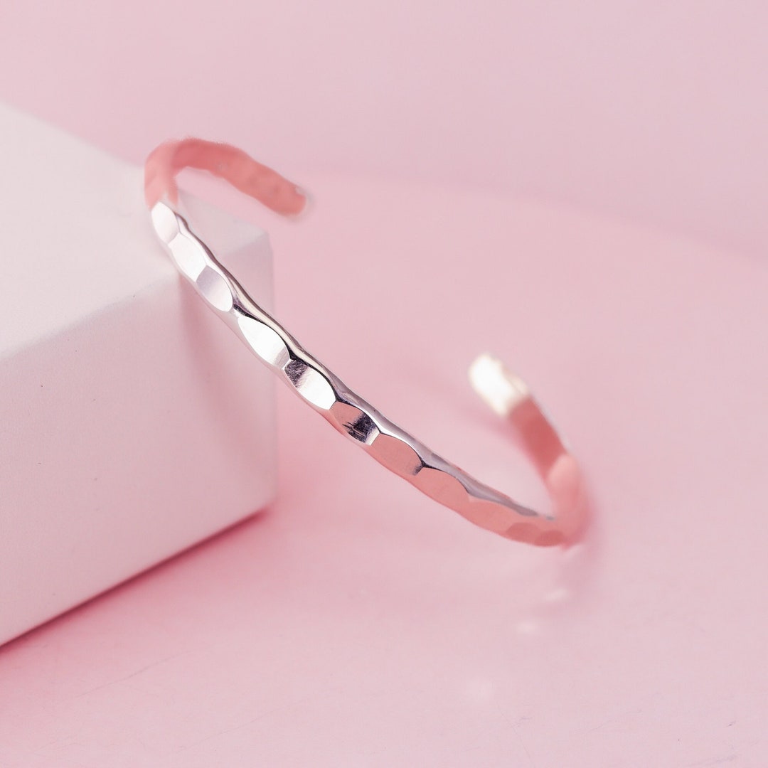 Rose Gold Cuff Bracelet, Rose Gold Filled Bangle, Recycled Jewelry