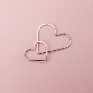 Women hoop heart earrings hammered in solid 14k yellow, rose and white gold or gold filled or sterling silver only image 8