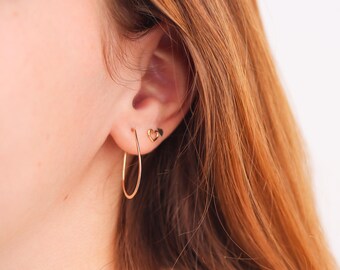 Orecchini a cerchio a goccia in argento sterling 925 martellati con