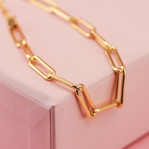Gold Filled Bracelet, Large Cable Link Bracelet, Chunky Paperclip Chain Bracelet, Gift for Her, Handmade Jewelry, Gold Fill Charm Bracelet