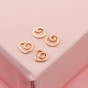 Earring Jackets For Studs, Gold Fill Earring Jackets, Prom Jewelry Gift For Her, Double Sided Earring Jackets, 6mm Minimalist Heart Jackets