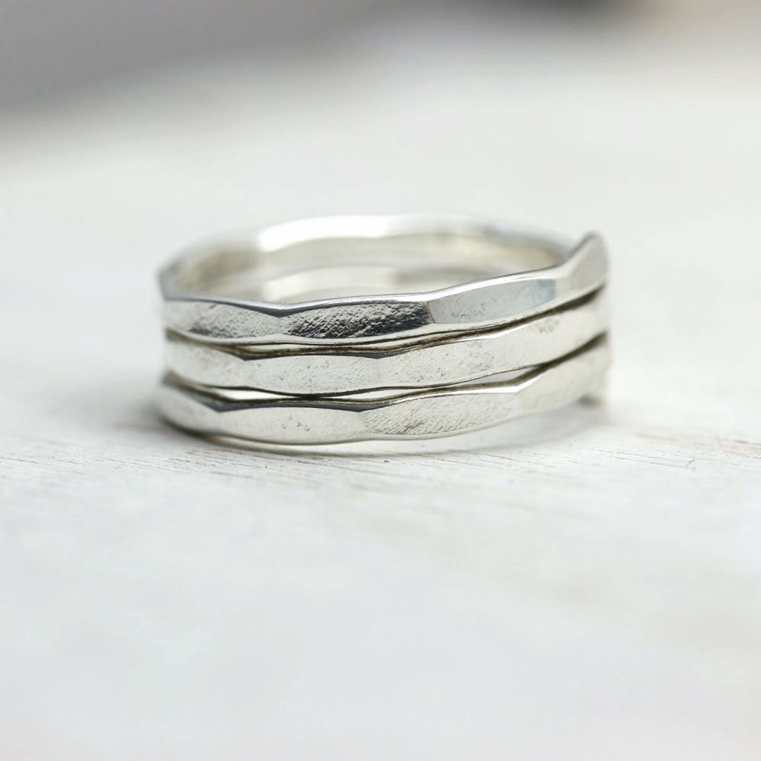 Silver Wrap Ring Hammered Coil Ring Stacking Midi Ring - Etsy