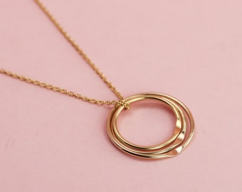 Nesting Rings Ketting in 14K Gold Filled en Zilver, Aangepaste Familieketting, Generaties Cadeau voor moeders en oma's