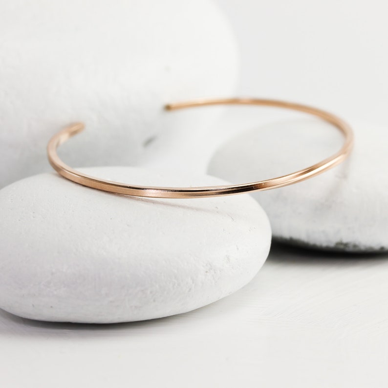 Rose Gold Square Cuff Bracelet Custom Sized Rose Gold Fill Etsy