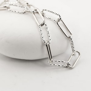 Armband i blandad metall eller massivt sterling zirkon, armband i två färger i guld och silver, armband med grov gemkedja, examenspresenter bild 3
